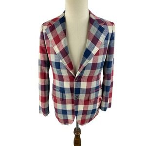 Vtg 70s Cricketeer Buffalo Plaid (Fits 36) Blazer Sport Coat Grandpa Retro Union